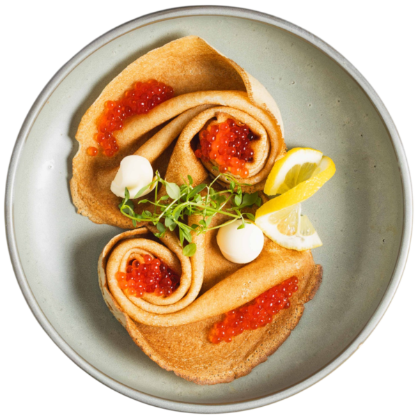 Blinis rusos - rellenos de caviar rojo